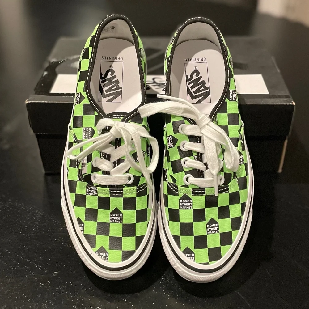 Vans x Dover Street Market OG Authentic LX DSM Checkerboard (Fluro Green) - Picture 5 of 13